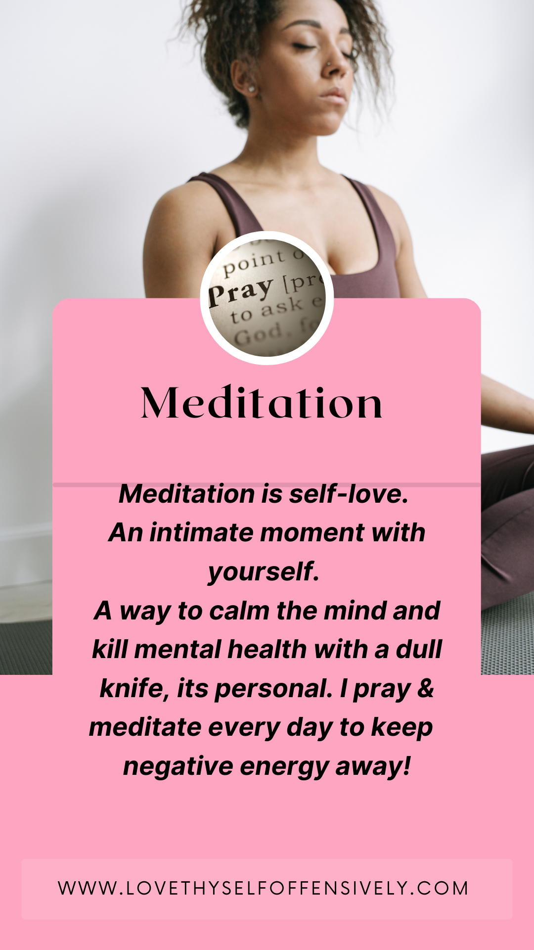 Meditate Your Daily Stress Away "A self-love journey"