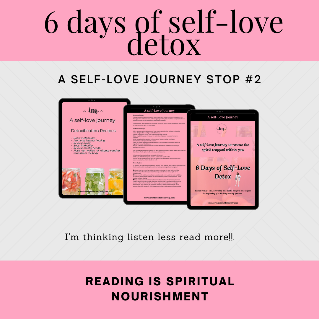 6 days of self love detox Ebook number three on a self love internal healing journey